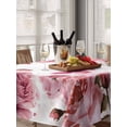 thumbnail image 6 of Pink Roses Table Cloth, Waterproof Tablecloth for Rectangle Tables, Spring Floral Elegant Pastoral Butterfly Reusable Washable Fabric Table Cover for Restaurant Kitchen Dining Tables 52"x70", 6 of 9
