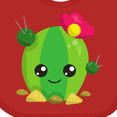 thumbnail image 4 of Inktastic Little Cactus, Cactus With Flowers, Smiling Cactus Girls Baby Bib, 4 of 4