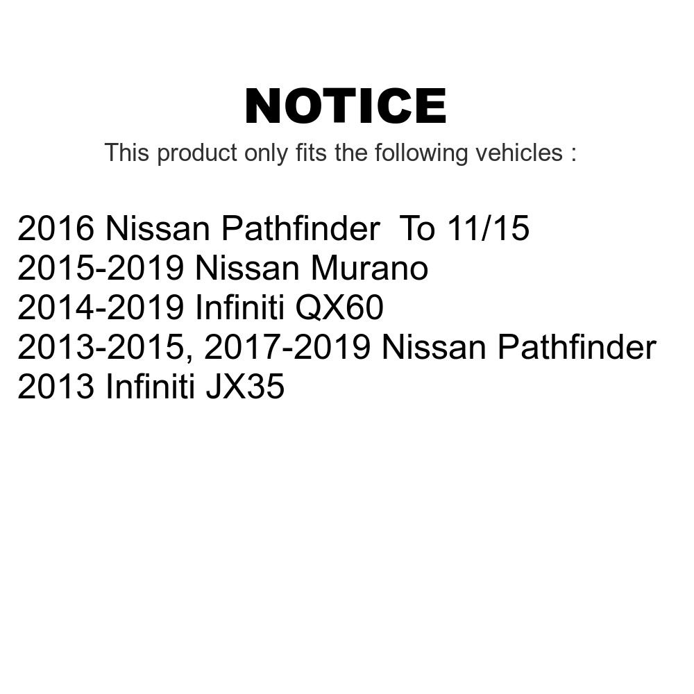 Front Semi-Metallic Brake Pads For Nissan Pathfinder Murano Infiniti QX60 JX35