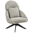 thumbnail image 3 of Furniliving Swivel Accent Chair with Pillow Corduroy Comfy Lounge Chair Lazy Chair for Living Room/Bedroom, Light Gray, 3 of 9