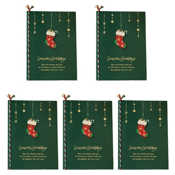 YYSD 5 uds tarjetas felicitación Navidad invitaciones fiesta postal regalo para hogar tarjeta bendición