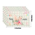 thumbnail image 3 of Matoen Floral Bunny Rabbit Easter Placemats Set of 4, 12x18 Inch Seasonal Spring Table Mats for Party Kitchen Dining Decoration, 3 of 6
