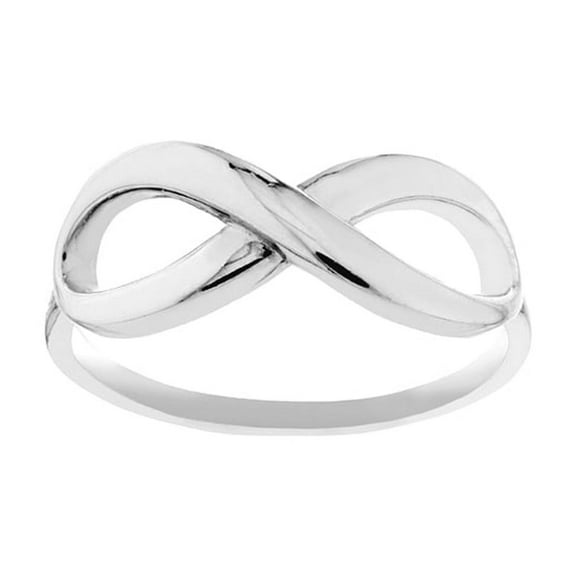 925 Sterling Silver Rhodium Plated Infinity Ring Size 7 Ring for Women - 1.7 Grams