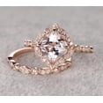 thumbnail image 3 of Antique 2.25 Carat 6mm Round Cut Morganite Ring Set with Diamond Moissanites Bestselling Design with 18k Gold Plating, 3 of 5