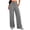 Black, variant on Stralyhd Wide Legs Pants Woman Plaid Casual Cotton Linen Palazzo Pants Vacation Elastic Waist Long Lounge Trousers with Pockets Dark Green XL