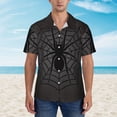 thumbnail image 2 of Honeii Black Spider On Web 1 Print Men’s Hawaiian Shirt,Classic Button-Down Short Sleeve Shirt, for Beach, Vacation, and Outdoor Activities,Large, 2 of 7