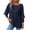 Navy, variant on Stamzod Womens Tops Casual Loose Fit 3/4 Length Sleeve Blouses Summer Solid Color Crewneck Shirts for Women Navy S