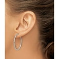 thumbnail image 3 of Sterling Silver Rhodium-Plated D/C Hollow Tube C-Hoop Earrings (Width 33.3) (Length 33) - Jbsp, 3 of 5