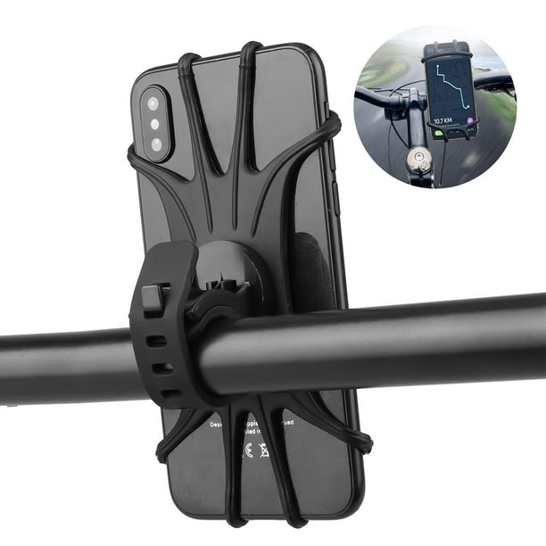 Bike Mount, Universal Bicycle Phone Holder, Adjustable Silicone Handlebar Rack Compatible with ...