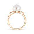 thumbnail image 2 of ANGARA South Sea Cultured Pearl XO Ring with Diamonds in 14K Rose Gold for Women | June Birthstone, Birthday, Anniversary, Jewelry Gift for Women | Pearl Ring, 2 of 7