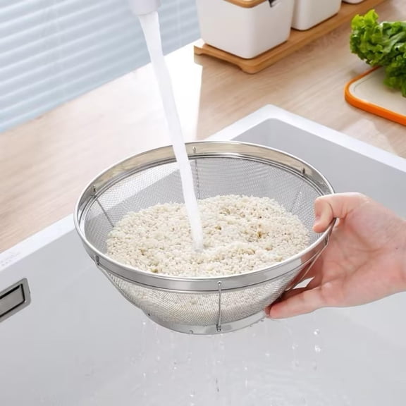Apeya Stainless Steel Mesh Strainer Colander 7 Inch Fine Mesh Sieve Basket For Kitchen Pasta Rice Vegetable Washing And Food Drain Straining