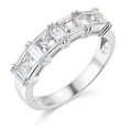 thumbnail image 2 of Wellingsale Ladies Solid 14k White Gold Polished CZ Cubic Zirconia Wedding Band - Size 6.5, 2 of 6