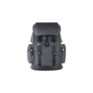 Michael Kors MK Black Nylon Leather Cooper Backpack Logo Patch Buckle Flap Bag MICHAEL KORS Cooper Signature Logo Backpack-Black - Walmart.com main image 2
