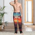thumbnail image 4 of Salouo Cat Watching City Sunset Print Pajama Pants for Men, Lounge Pants Elastic Waistband Casual Men's sleepwear Loungewear Sleep Pajama Pant -X-Large, 4 of 7