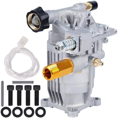 Pressure Washer Pump, 3/4" Shaft Horizontal Axial Plunger, 3400 PSI Max, 2.5 GPM, Replacement Pumps for Cold Water Gas Power Pressure Washer$$Tools