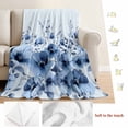 thumbnail image 5 of Blue Blooms Floral Blanket Soft Cozy Warm Throw Blanket for Couch, Plush Fuzzy Flannel Fleece Blankets for Sofa, Spring Flowers Botanical Blue Ombre Bed Blankets Lightweight Gifts for Women, 50"x60", 5 of 9