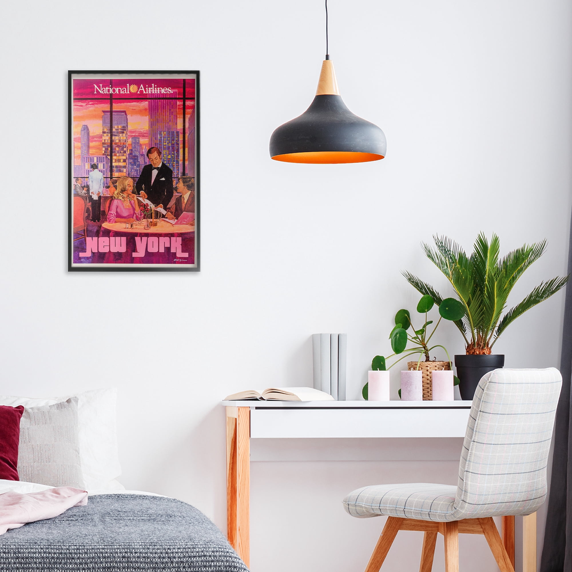 Stupell Industries Vintage New York Dining Black Framed Giclee Art, design by Vintage Posters