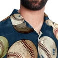 thumbnail image 5 of Baseball Men's Short Sleeve Casual Printed Button Down Beach Shirts Hawaiian Style Unisex Summer Shirt, 5 of 6