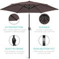 thumbnail image 6 of Best Choice Products 7.5ft Heavy-Duty Outdoor Market Patio Umbrella w/ Push Button Tilt, Easy Crank - Deep Taupe, 6 of 8
