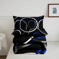 thumbnail image 5 of Erosebridal Stripes Lines Bedding Twin Comforter Set,Black Blue Down Comforter,Geometric Circle Bedding Sets Twin with Comforter,Super Cozy Teenager Bedroom Decor,Reversible,2-Piece, 5 of 8