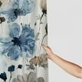 thumbnail image 3 of BCIIG Watercolor Ink Floral Shower Curtain, Tan and Dark Blue Wildflower Bathroom Shower Curtain, Fabric Waterproof Shower Curtain with, 3 of 6