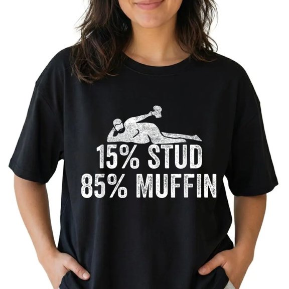Funny Cotton Graphic Tee 15 Stud 85 Muffin Funny Design T-Shirt