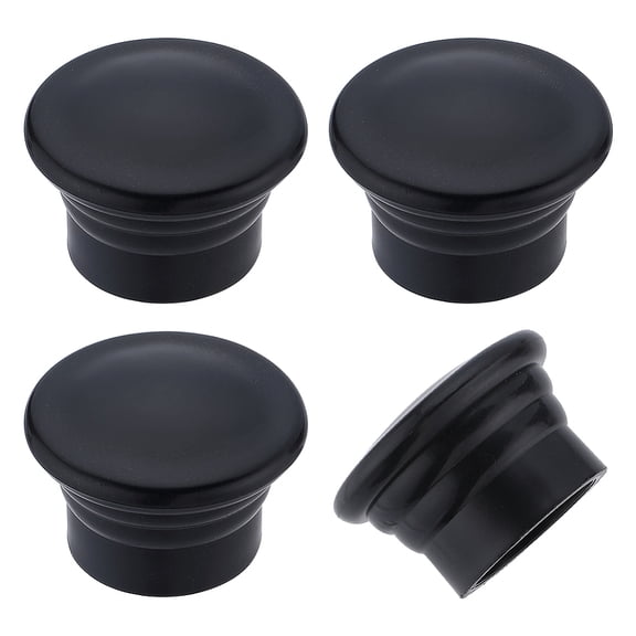 4Pcs Curtain Rod Covers Black Curtain Finials Ends Caps 28mm Plastic Column Shaped Curtain Replacement Decorative Pole Finials Heads DIY