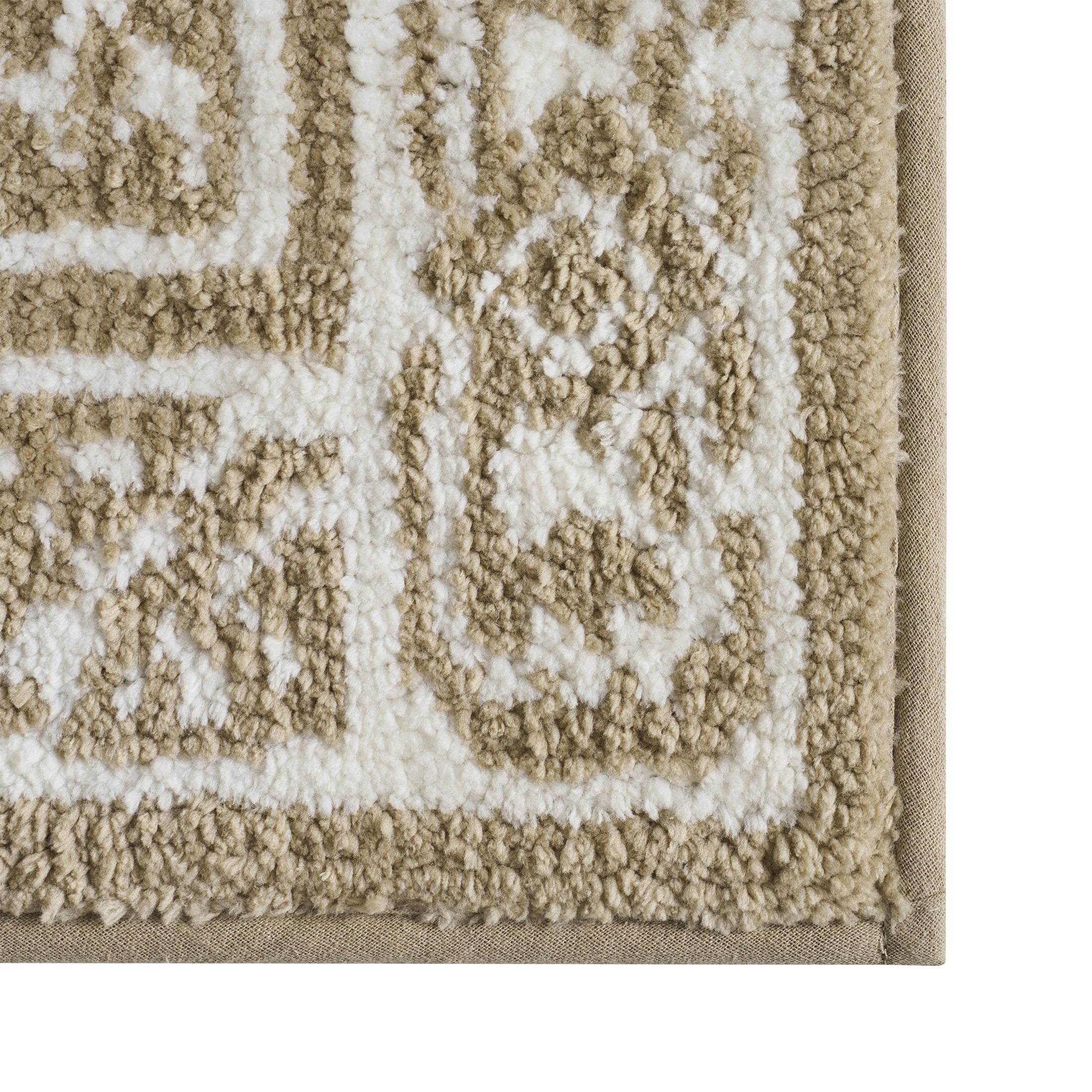 My Texas House Lacey Taupe Medallion Knitted Bath Rug Runner, 24" x 60"