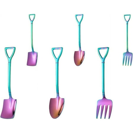 

Espresso Spoons 6Pcs Mini Shovel Shape Spoons Stainless Steel Dessert Spoons Chocolate Tea Stirring Spoons Cake Forks Scoop for Eating Fruit Stirring Tea Sugar Kitchen Tool Mini Scoop