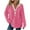 Hot Pink, variant on Womens Sweatshirts with Hooded Women's Long Sleeved Pullover Drawstring Hooded Color Blocked Jacket Top Black S