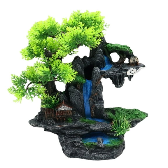Landscape Waterfall House Landscape Fish Tanks Decorations for Aquariums Terrarium Shrimp House Ancient Ornaments