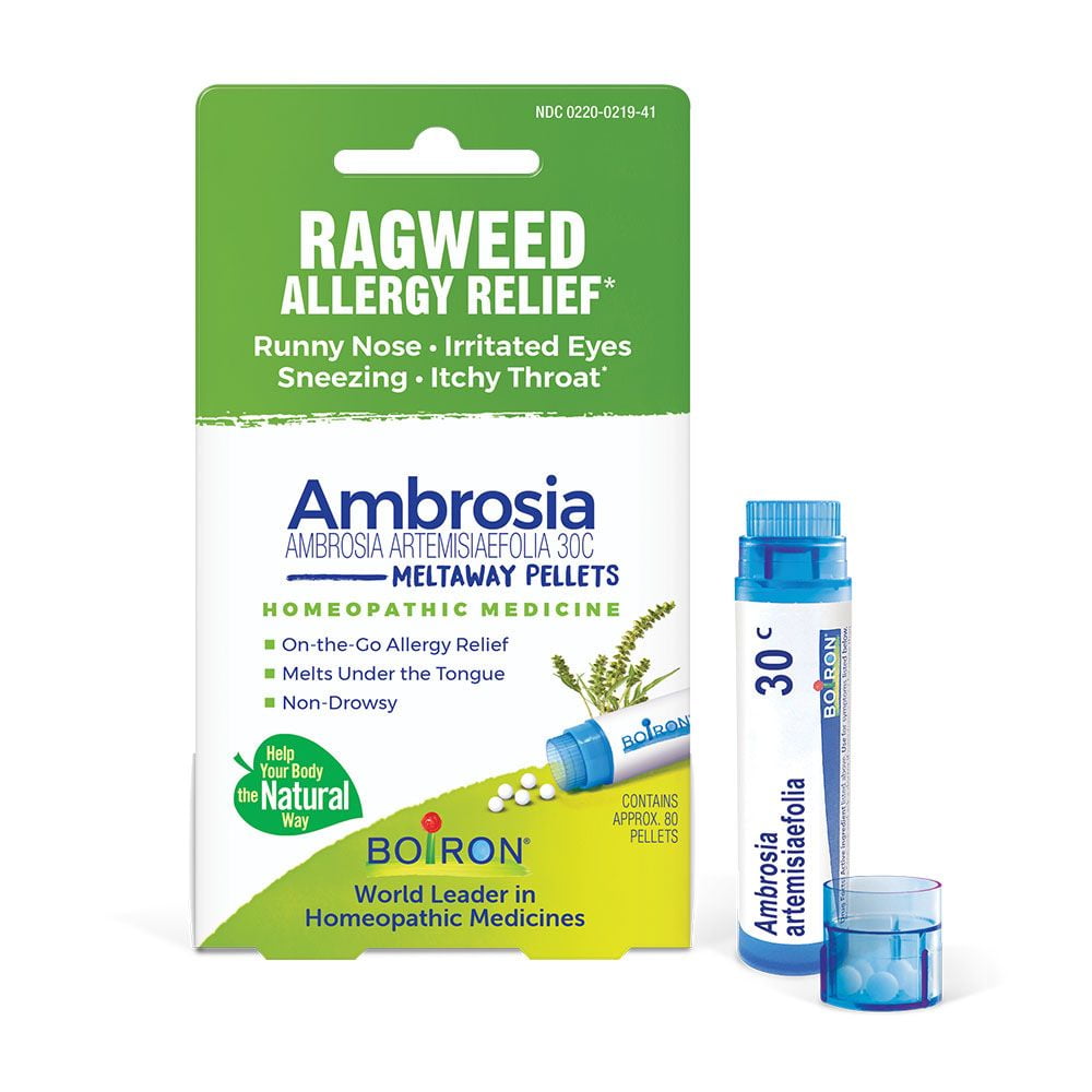 Boiron Ambrosia Artemisiaefolia 30C Single Pack, Homeopathic Medicine for Ragweed Allergy Relief, Runny Nose, Irritated Eyes, Sneezing, Itchy Throat, 80 Pellets