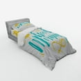 thumbnail image 2 of Ambesonne Saying Bedding Set 3 Pcs, Smiling Sun and Wavy Letters, Twin XL, Turquoise Earth Yellow, 2 of 2