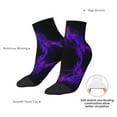thumbnail image 5 of Breathable Athletic Socks Black Purple Abstract Cushioned Quarter Socks for Men Women, 5 of 7