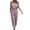 Pink jumpsuits for women, variant on Usmixi Womens Jumpsuits Casual Elastic Waist Cold Shoulder Strap Maxi Jumpsuits with Pocket Trendy Solid V-Neck Short Sleeve Long Summer Rompers Brown l