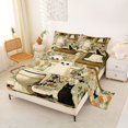 thumbnail image 2 of Feelyou Cute Toilet Ghost King Sheets, Boho Floral Black Cat Bedding, Sage Green, 4pcs, 1 Flat Sheet, 1 Fitted Sheet and 2 Pillowcases, 2 of 5
