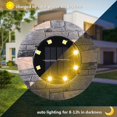 thumbnail image 4 of Paquete de 8 luces solares para exteriores, 8 LED, 100 lm, Ip65, luces solares impermeables para jardín, entrada de entrada, patio, etc. Blanco caliente (hy), 4 of 5