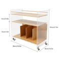 thumbnail image 2 of End Tables, Side Table, Sofa Table, 68x36x70cm Natural Bamboo Acrylic, 3-Tier Adjustable Shelf, Spacious 26.8x14.2in Desktop, Open Design, 33 lbs Per Layer, Universal Wheels, 2 of 7