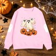 thumbnail image 2 of KPOPLK Halloween T-Shirt Toddler Kids Boys Girls Sweatshirts 2t 3t 4t 5t 6t Ghost Pumpkin Prints Tee Tops(3-4 Years,Pink), 2 of 8