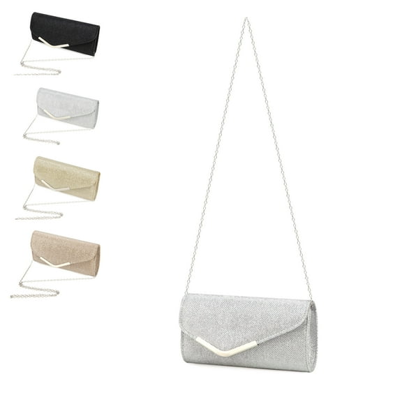 Women Evening Bag Wedding Banquet Sequins Purse Chain Shoulder Bags Small Party Handbag,Silver