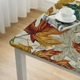 thumbnail image 5 of BANET Home Fashions Harvest Leaves Water- and Stain-Resistant Vinyl Tablecloth with Flannel Backing white, 5 of 8