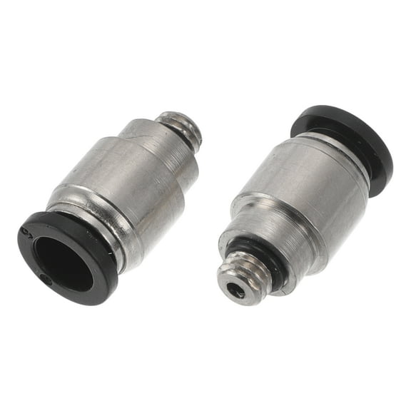 Unique Bargains Push to Connect Air Fittings 15/64" Pneumatic Push In Connector Plastic Metal M5 2 Pcs Black Silver Tone