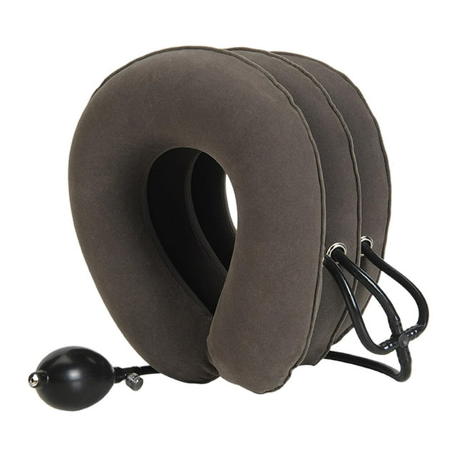 Neck Traction Device Inflatable Neck Brace Three Pipes Neck Guard Pillow Grey