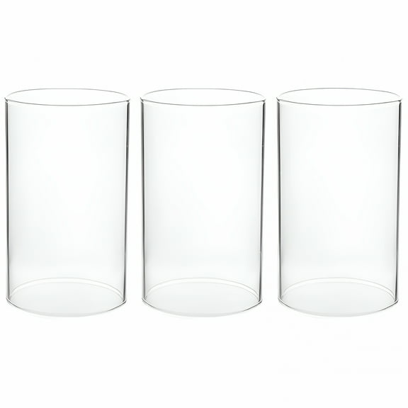 ACDANC 3Pcs Windproof Clear Glass Cylinder Candleholders Open Ended Candle Tube Shades