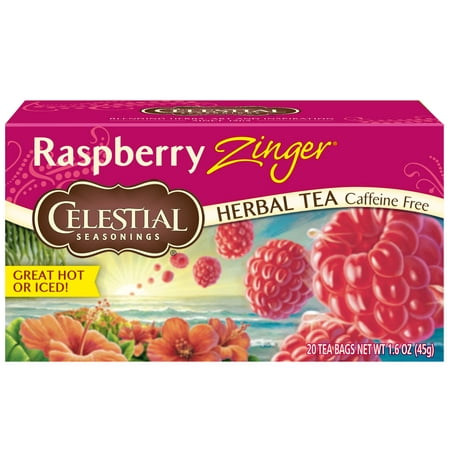 - (6 Boxes) Celestial Seasonings Herbal Tea, Raspberry Zinger, 20 Count