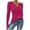 Hot Pink, variant on Slim Fit Tops for Women with Buttons Long Sleeve Casual Ribbed Knit Lightweight Base Sweater Pullover Solid Color (XS, Red)