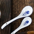 thumbnail image 3 of 2Pcs Blue and White Porcelain Ceramic Soup Ladle Spoons, for Cooking Serving Ramen Ice Cream, 3 of 3