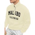 thumbnail image 2 of Biekopu Men's Fall Half Zip Pullover, Letter Print Long Sleeve Stand Collar Loose Tops Casual Sports Sweatshirt, 2 of 4