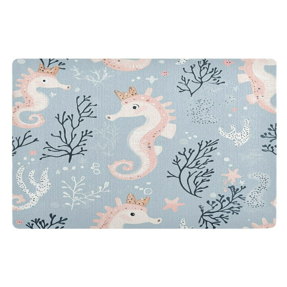 BZSMCE Floor Mats 32x20in Oil Pattern Of Seahorses Creativity Doormats