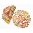 thumbnail image 2 of Autumn Leaves Embroidered Cutwork 16-Inch Round Placemats, Set of 4, White - 16"x16" Brown, 2 of 3